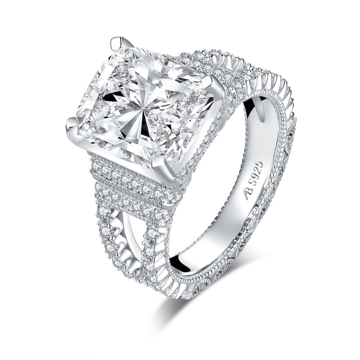 925 Sterling Silver Classic Square Cushion CZ Ring