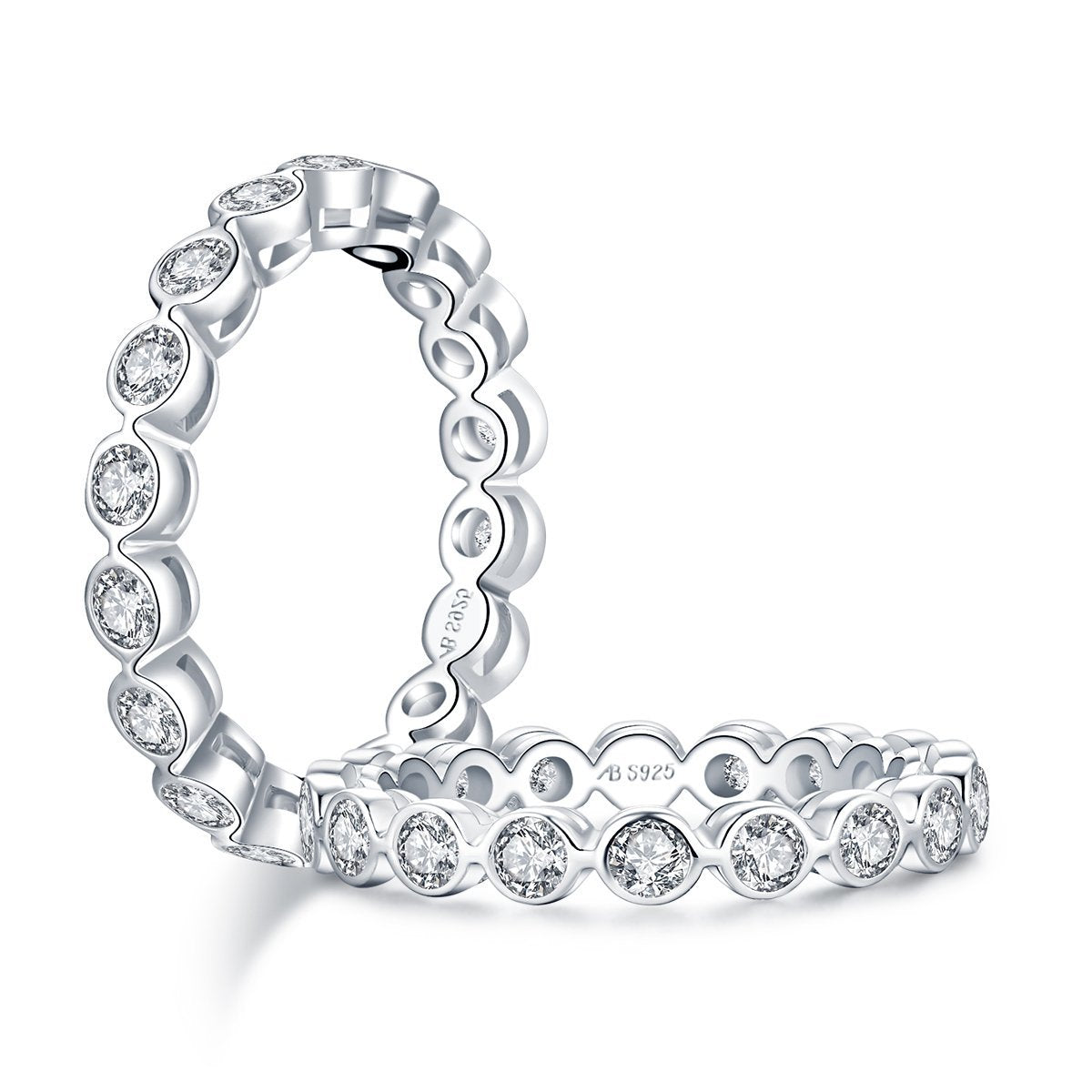 925 Sterling Silver Round CZ Full Eternity Band