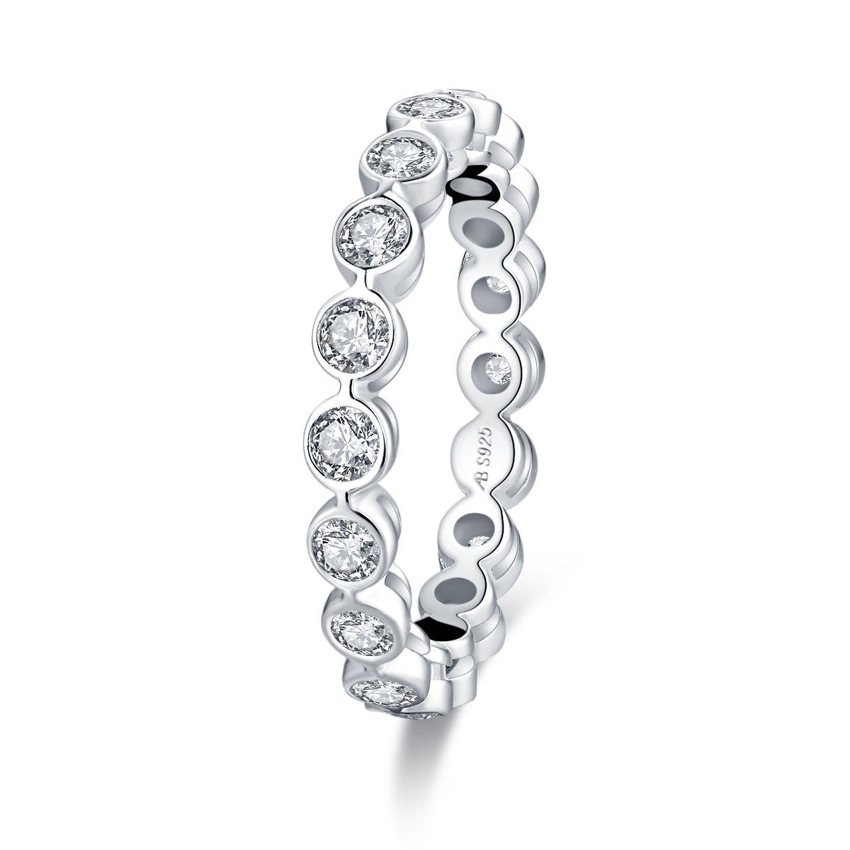 925 Sterling Silver Round CZ Full Eternity Band