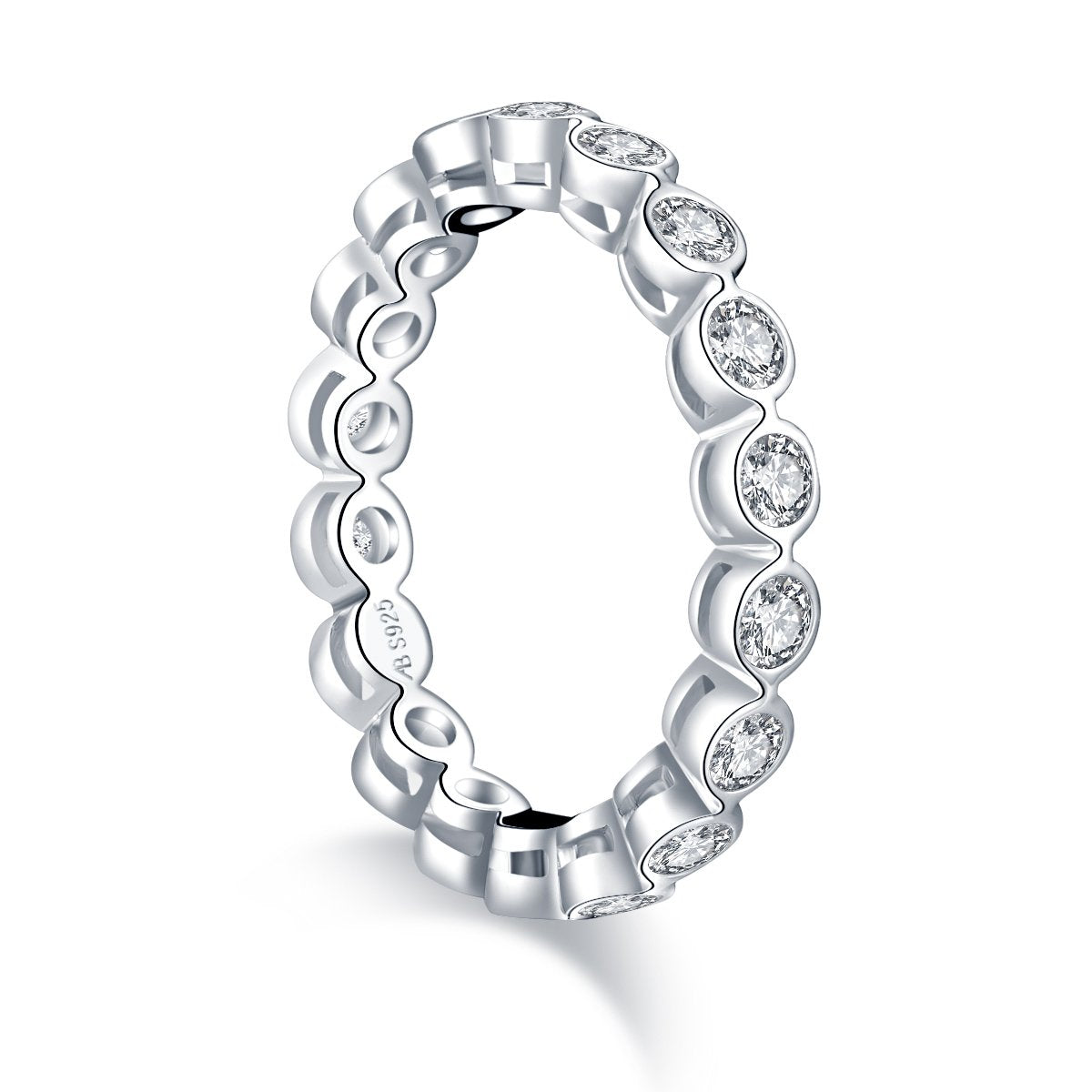 925 Sterling Silver Round CZ Full Eternity Band