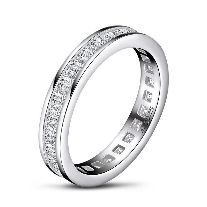 925 Sterling Silver Bezel Full Eternity Band