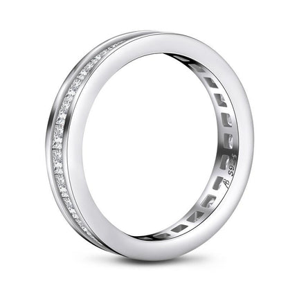 925 Sterling Silver Bezel Princess Cut Full Eternity Band