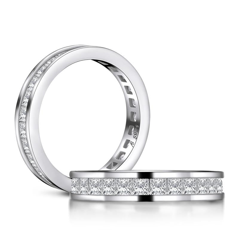 925 Sterling Silver Bezel Full Eternity Band