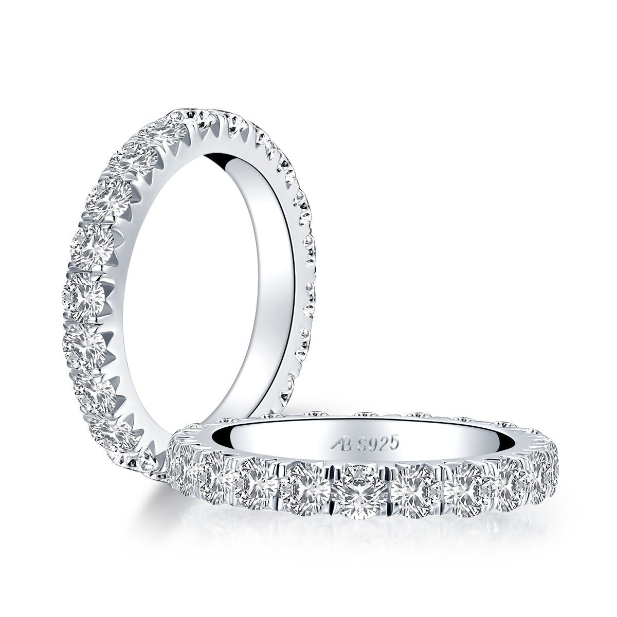 925 Sterling Silver Round CZ Full Eternity Band