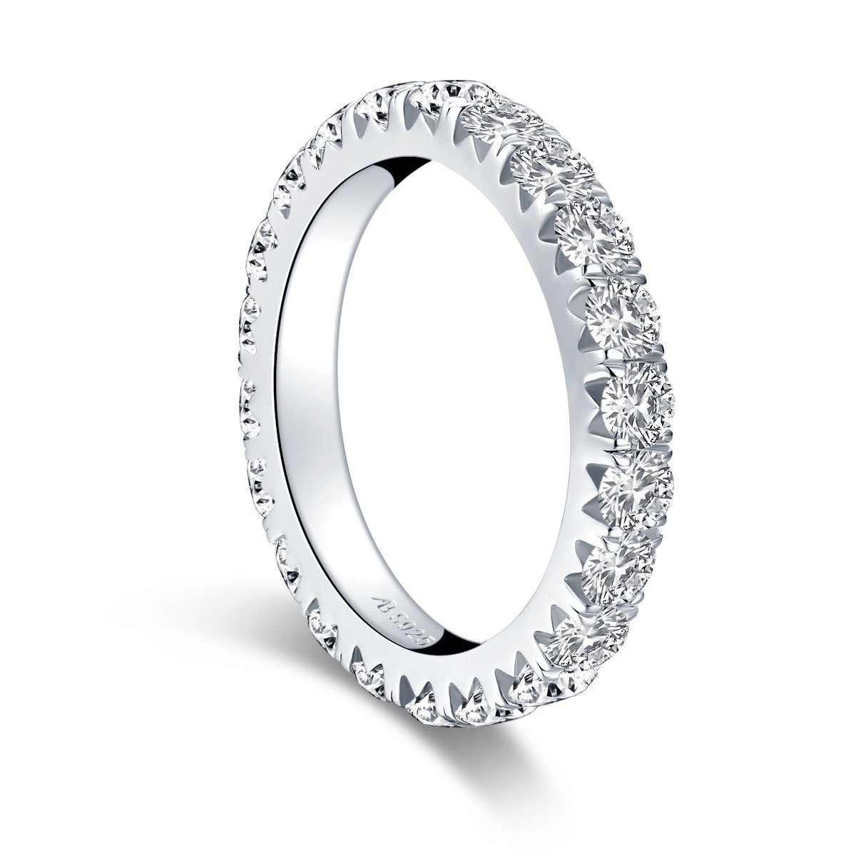 925 Sterling Silver Round CZ Full Eternity Band