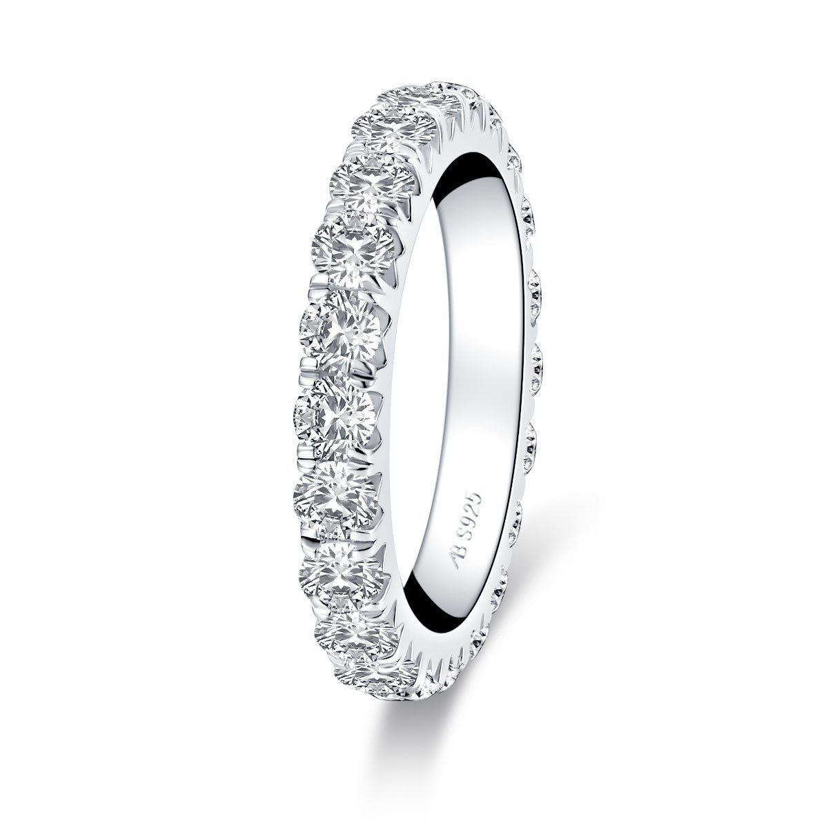 925 Sterling Silver Round CZ Full Eternity Band