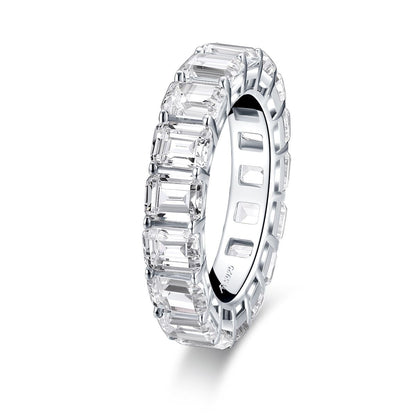 925 Sterling Silver Emerald CZ Full Eternity Band