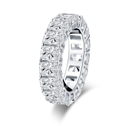 925 Sterling Silver Radiant Created CZ Full Eternity Ring