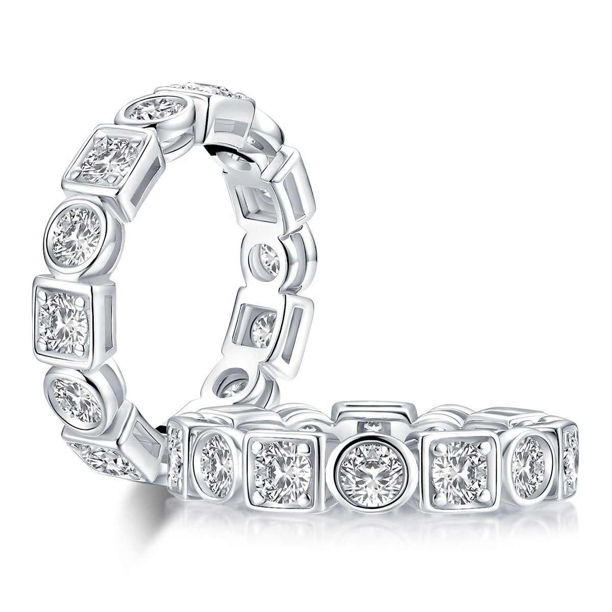 925 Sterling Silver Round CZ Full Eternity Ring