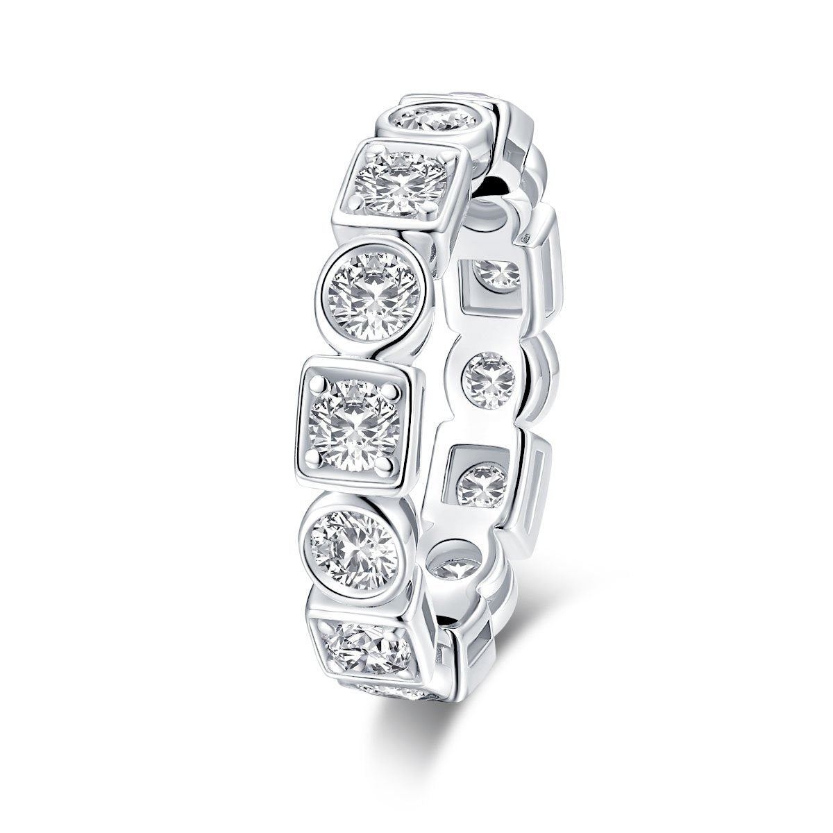 925 Sterling Silver Round CZ Full Eternity Ring