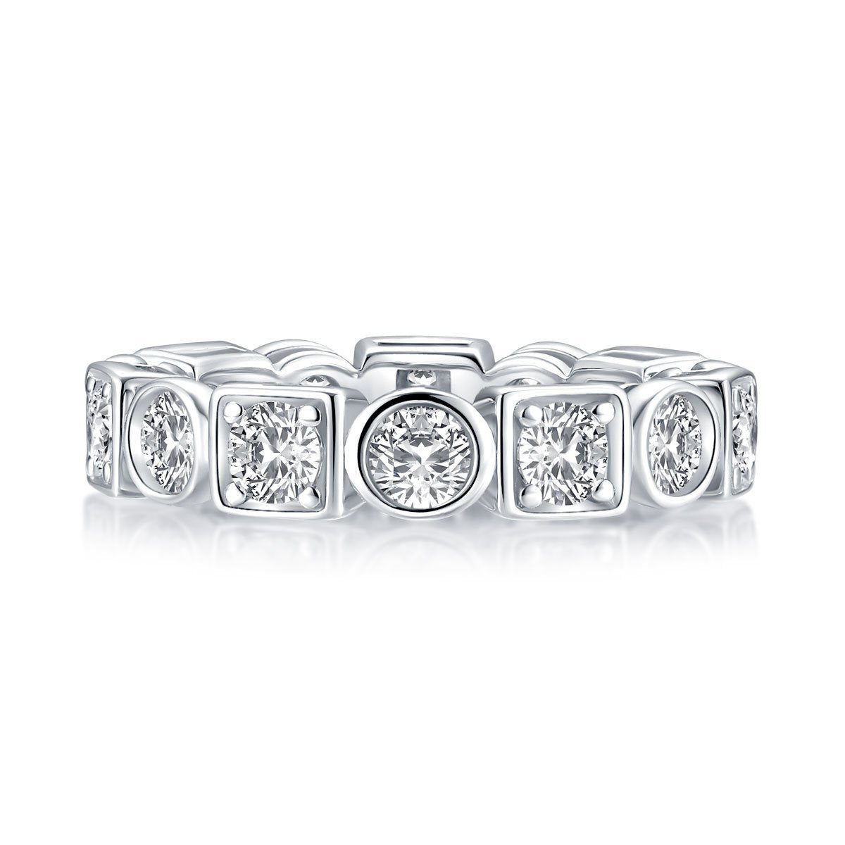 925 Sterling Silver Round CZ Full Eternity Ring