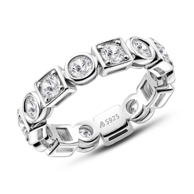 925 Sterling Silver Round CZ Full Eternity Ring