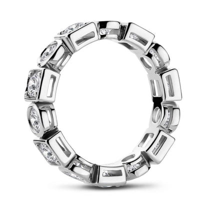 925 Sterling Silver Round CZ Full Eternity Ring