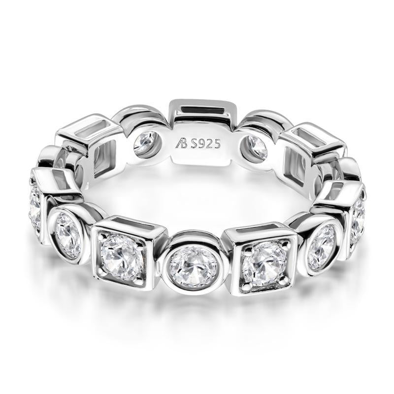 925 Sterling Silver Round CZ Full Eternity Ring