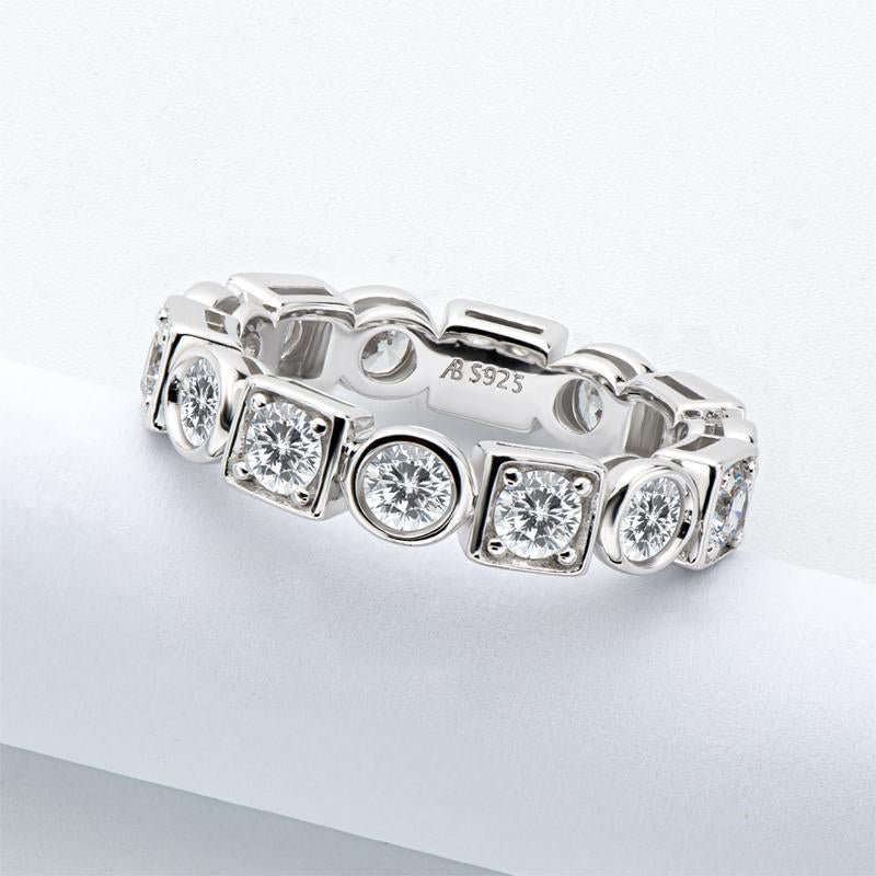 925 Sterling Silver Round CZ Full Eternity Ring