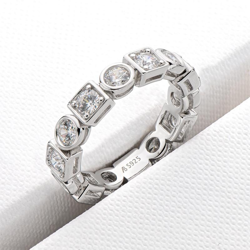 925 Sterling Silver Round CZ Full Eternity Ring