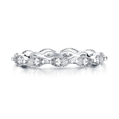 925 Sterling Silver Marquise Cut CZ Eternity Band