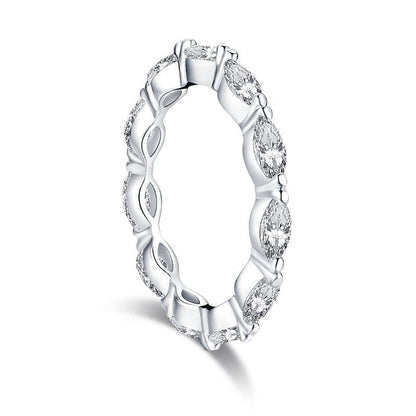 925 Sterling Silver Marquise Cut CZ Eternity Band