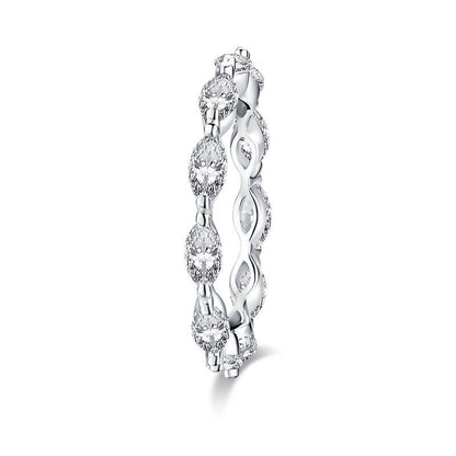 925 Sterling Silver Marquise Cut CZ Eternity Band