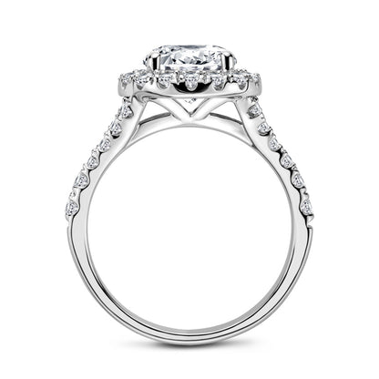 925 Sterling Silver Round Cut Cz Halo Ring