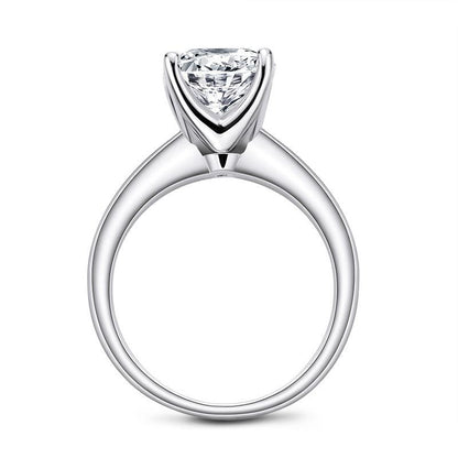 925 Sterling Silver Princess & Cushion & Round & Asscher Cut Created White Diamond Solitaire Ring