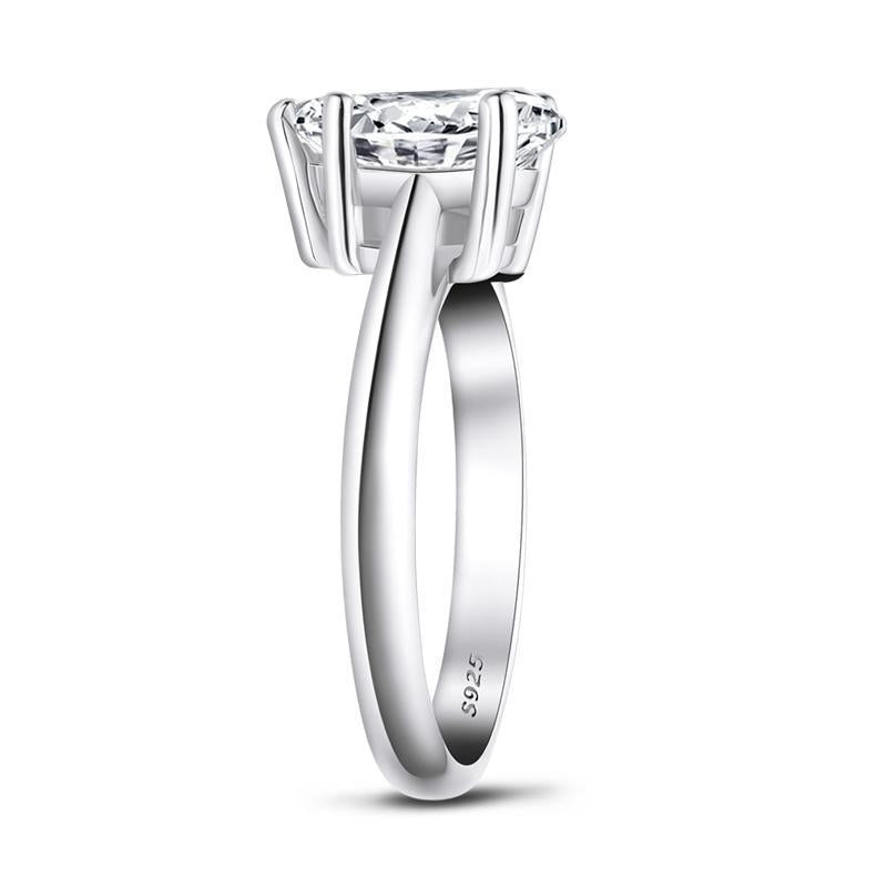 925 Sterling Silver Classic Solitaire Pear CZ Ring