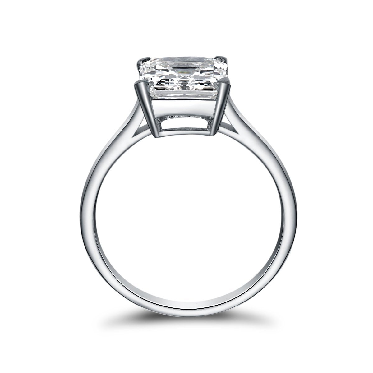 925 Sterling Silver Princess Created CZ Solitaire Ring