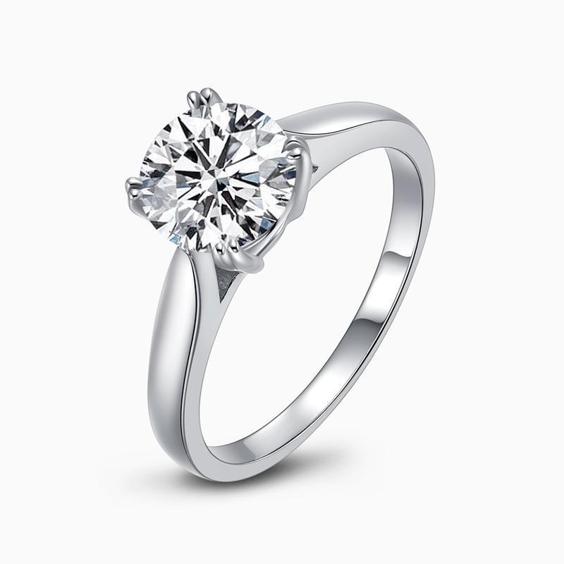 925 Sterling Silver Classic Round Cut CZ Solitaire Ring