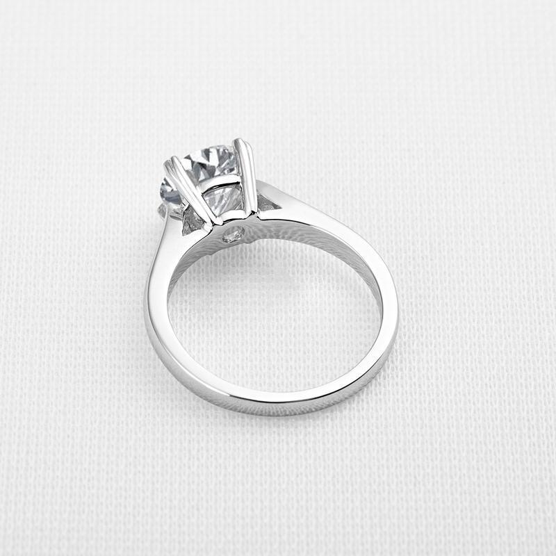 925 Sterling Silver Classic Round Cut CZ Solitaire Ring