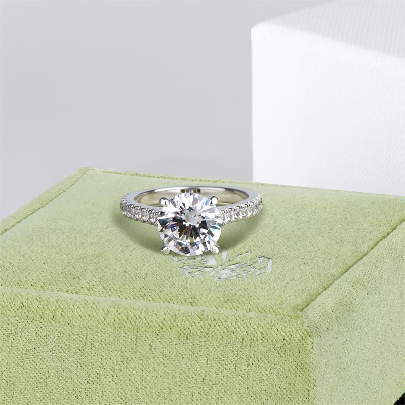 925 Sterling Silver Brilliant Round Cut CZ Diamond Ring