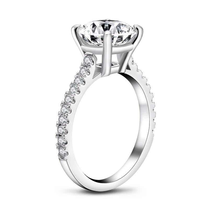 925 Sterling Silver Brilliant Round Cut CZ Diamond Ring