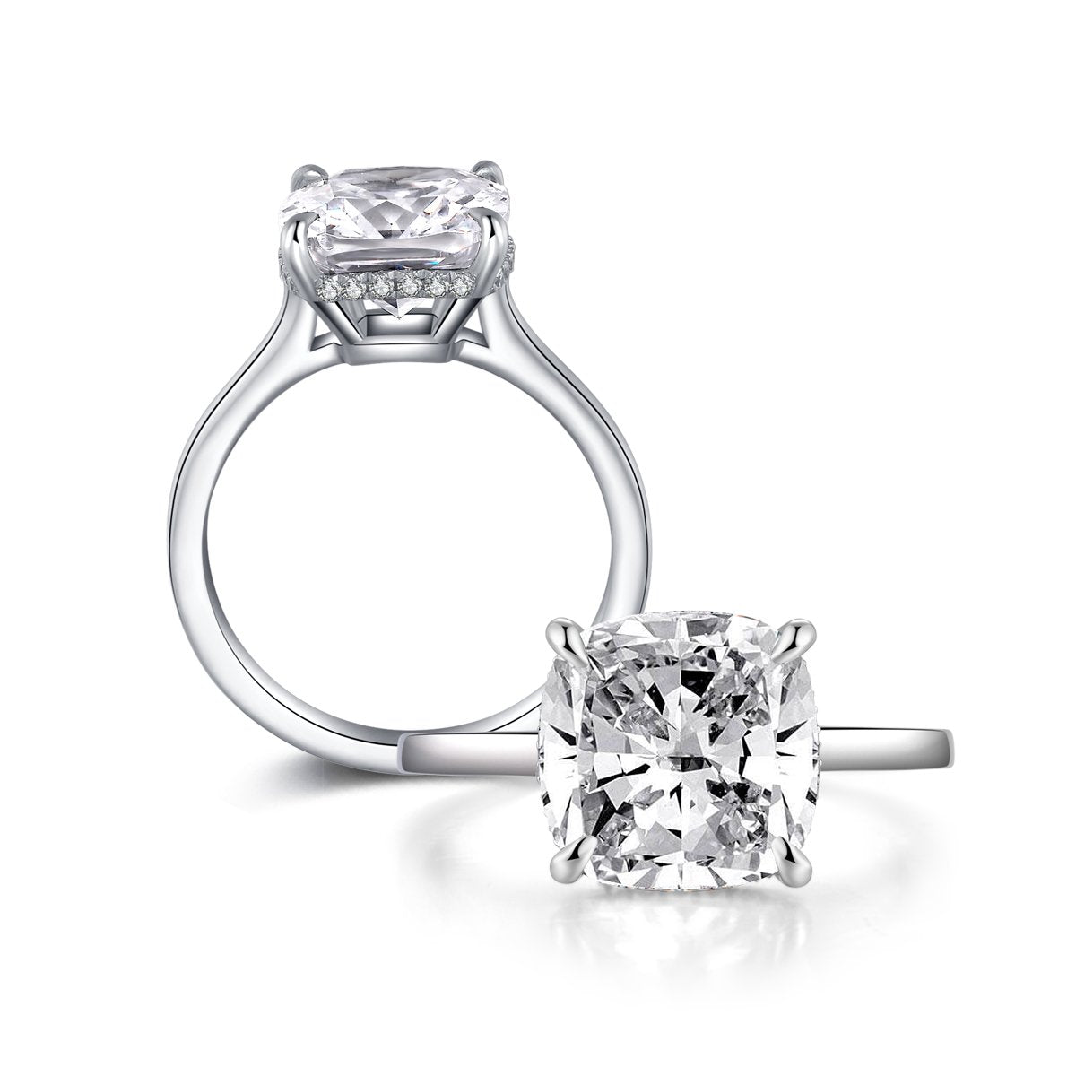 925 Sterling Silver Cushion Cut Ring