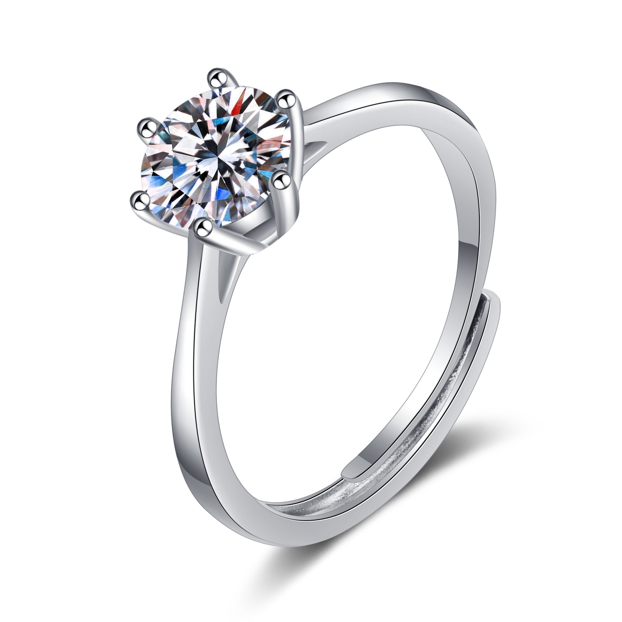 925 Sterling Silver Round Cut CZ Solitaire Ring