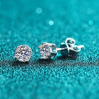 925 Sterling Silver Round Cut CZ Stud Earrings