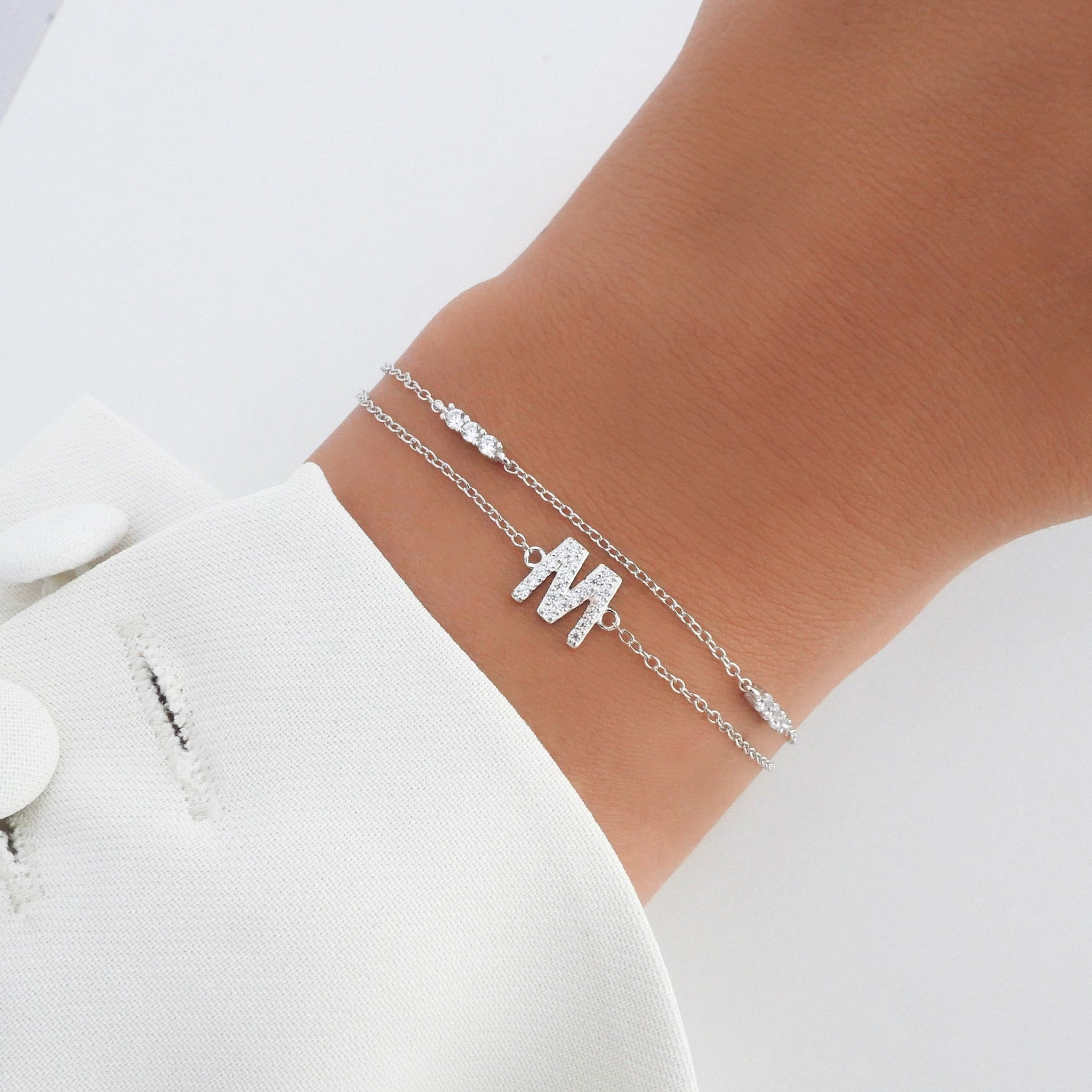 925 Sterling Silver A-Z Bracelets Silver 1