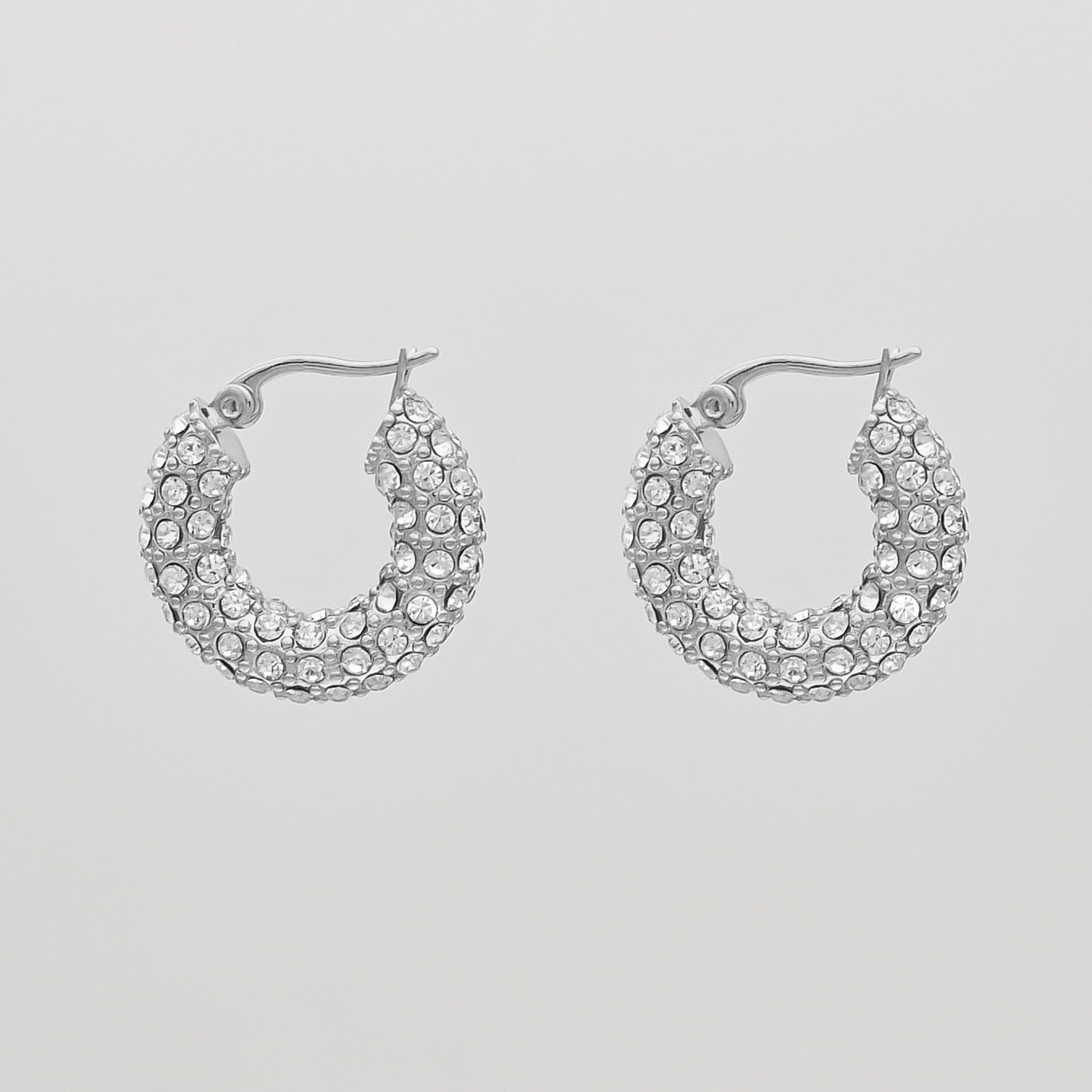 925 Sterling Silver Amiya CZ Hoop Earrings 4