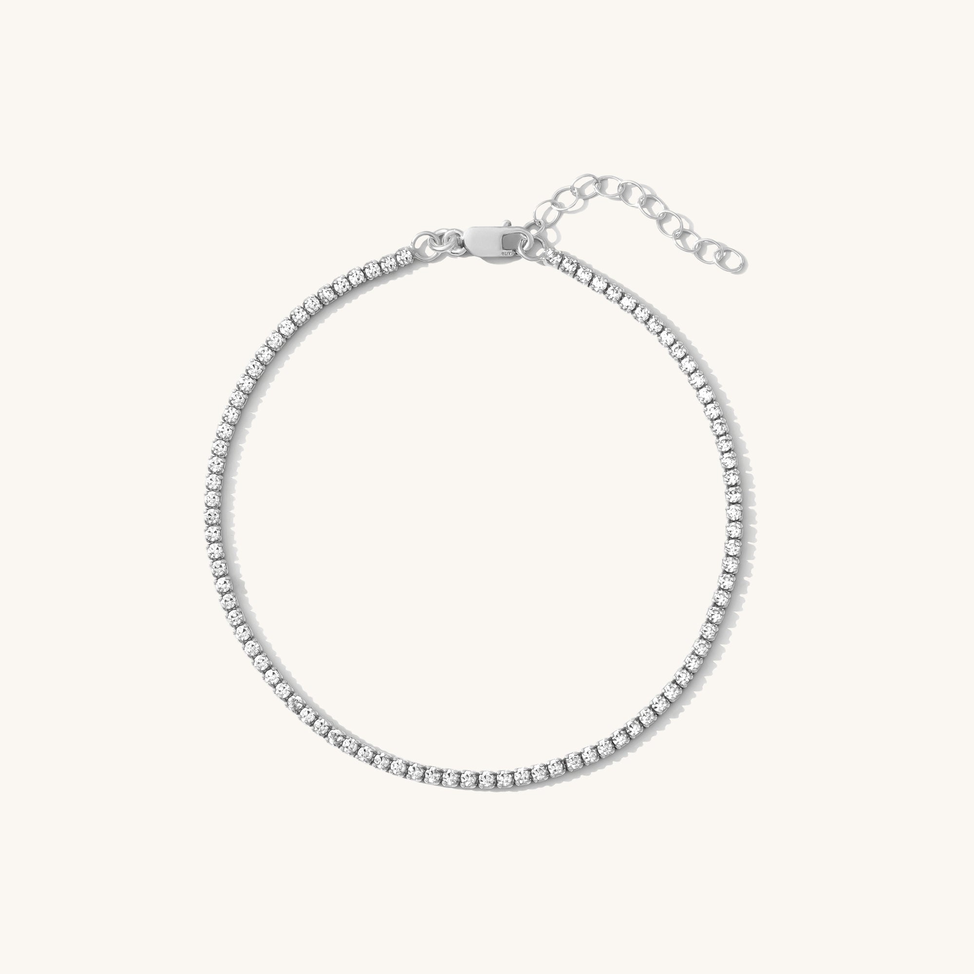 925 Sterling Silver Dainty CZ Tennis Bracelet 8