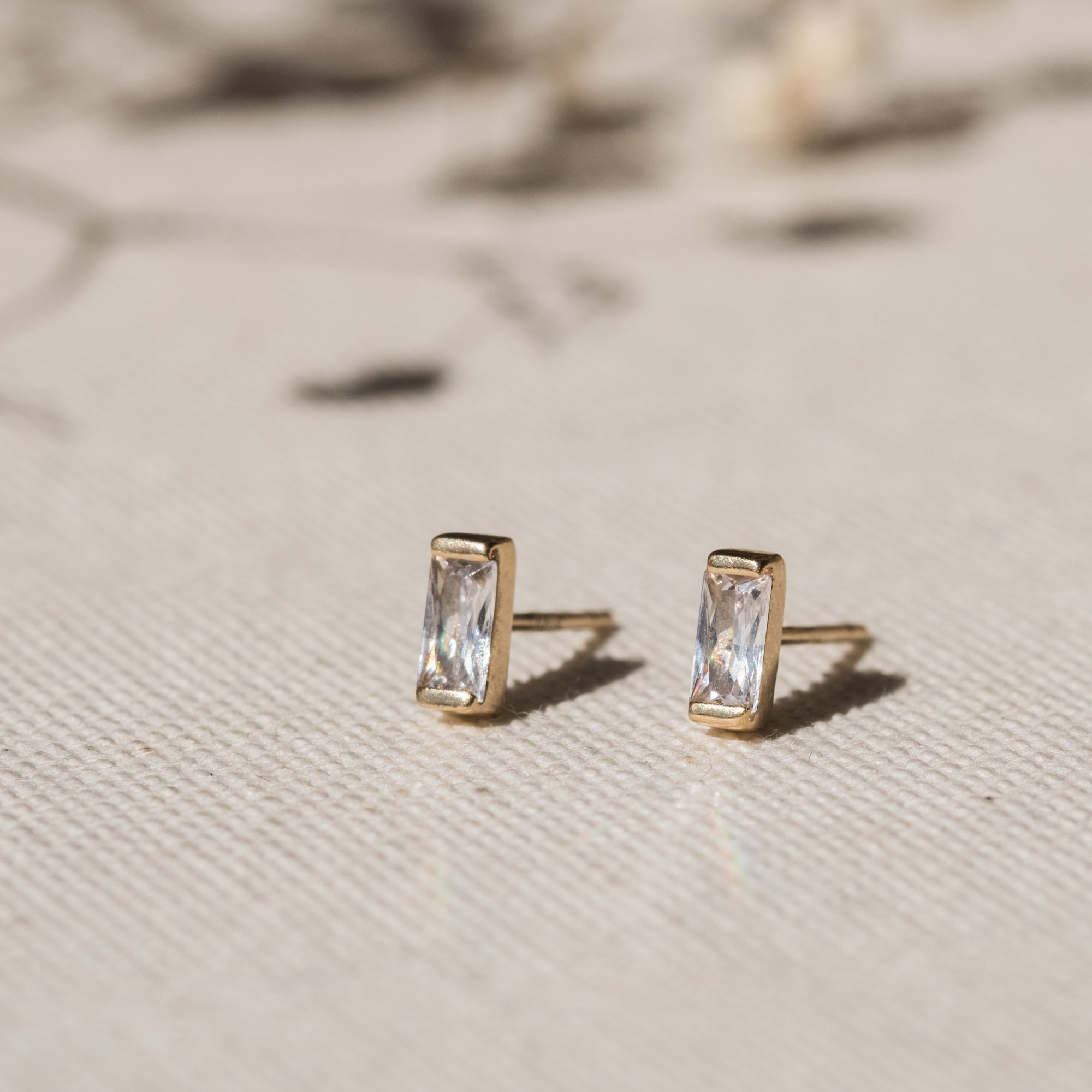 925 Sterling Silver Baguette Stud Earrings: Sleek Sparkle 1