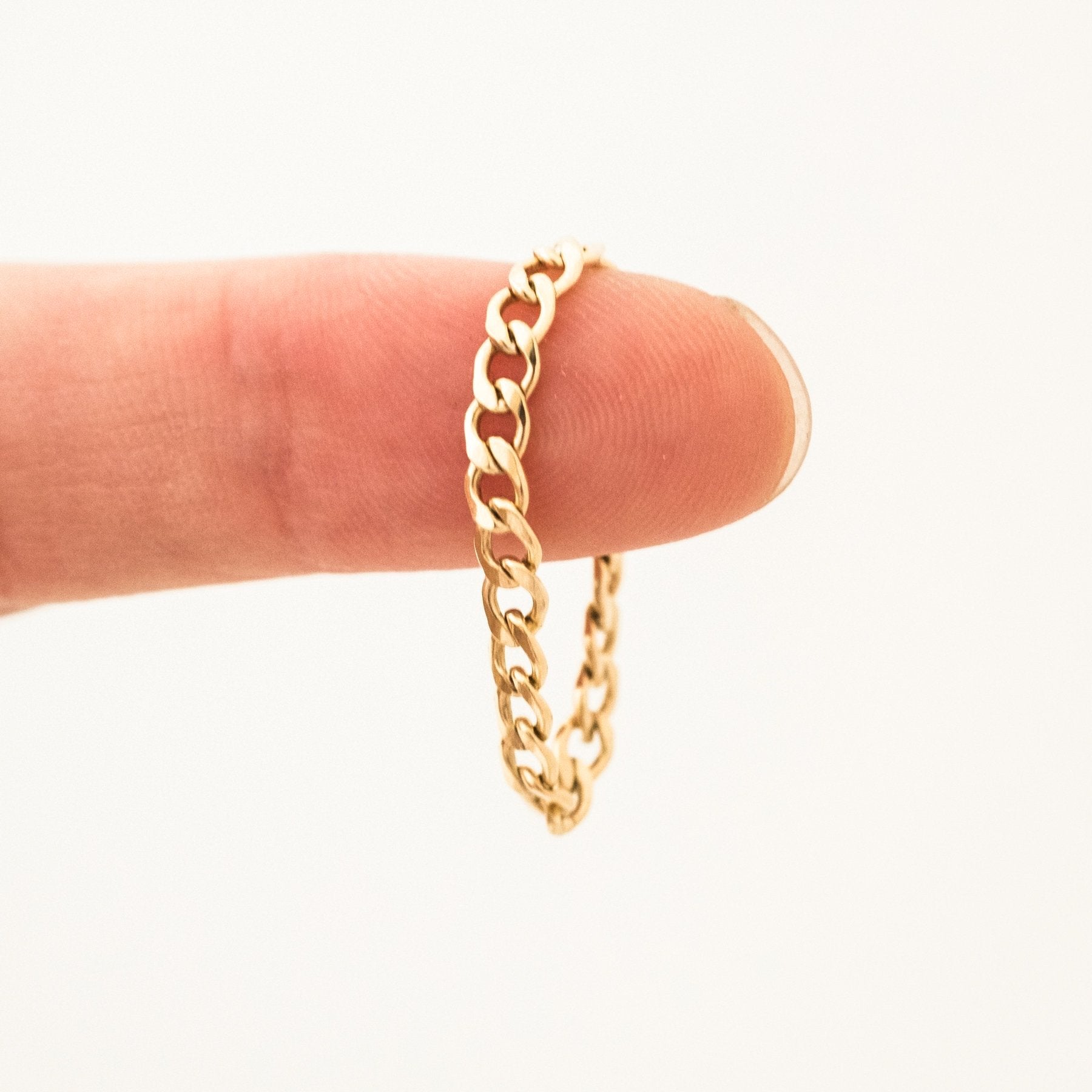 925 Sterling Silver Curb Chain Ring 4