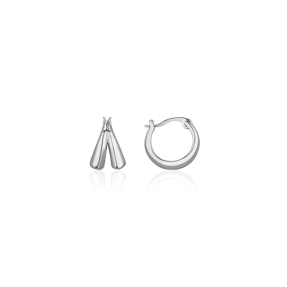 Double Curve Hoops (Silver) 1