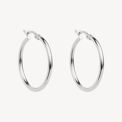 2mm Simple Hoop Silver Earring 1