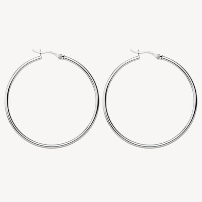 2mm Simple Hoop Silver Earring 7