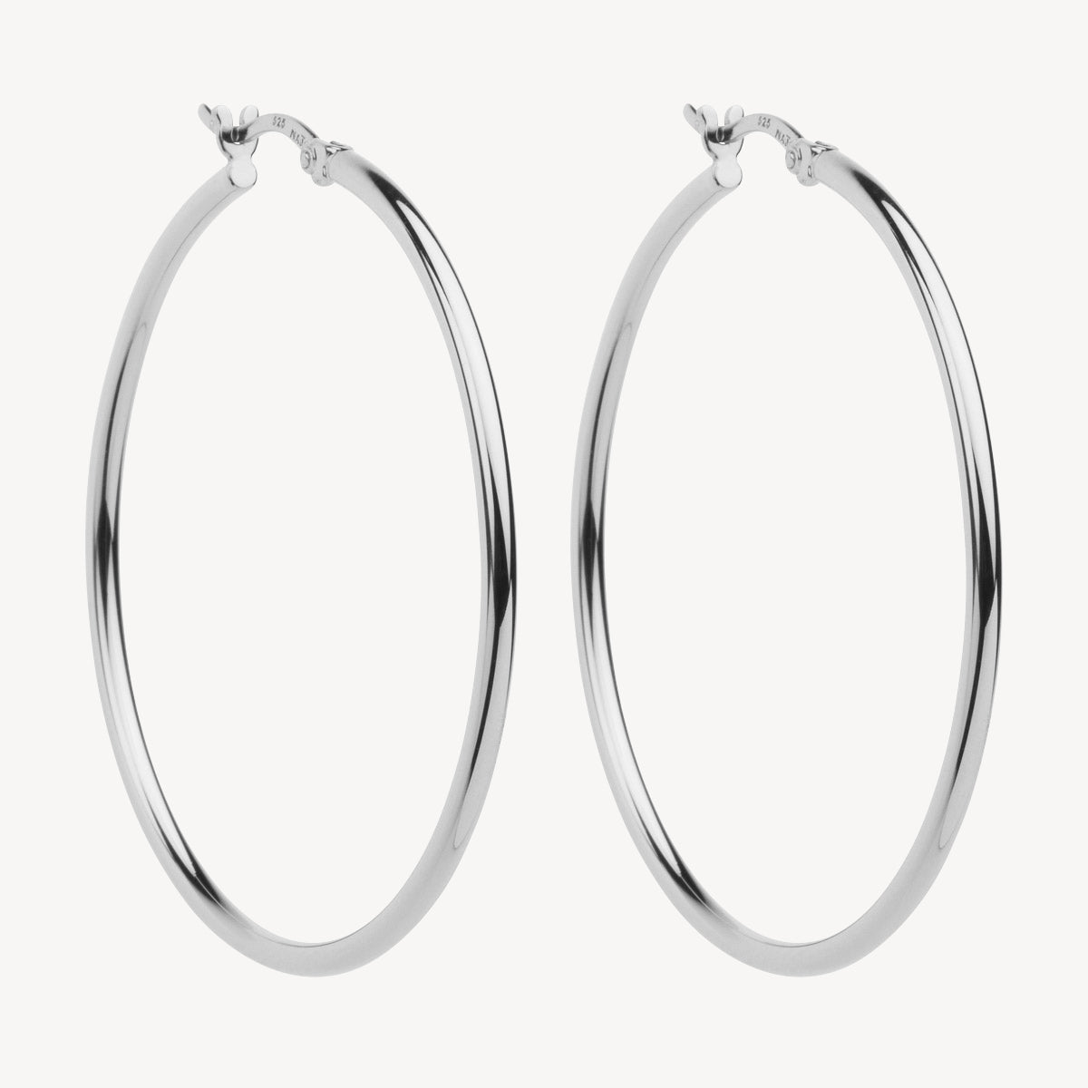 2mm Simple Hoop Silver Earring 1