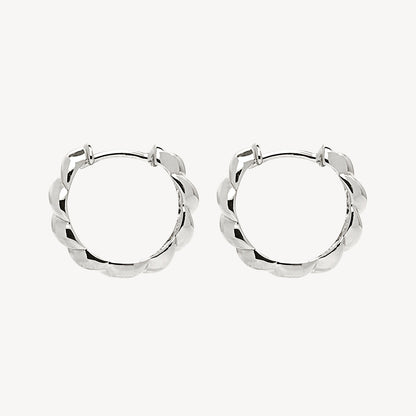 4mm Zippy Twist Huggie Silver Earring 7