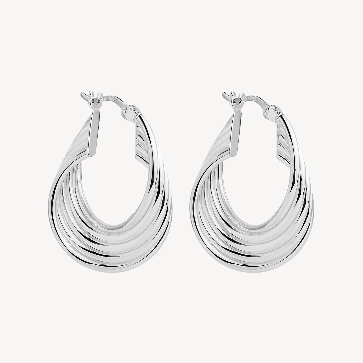 20mm Revival Round Silver Hoop Earrings 4