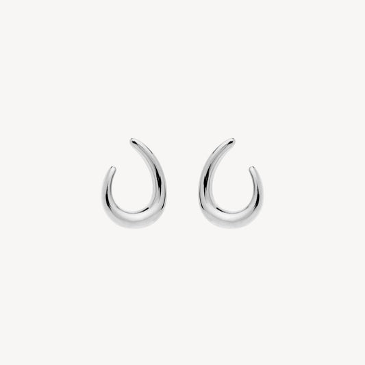 Baby Curl Stud Silver Earring 1