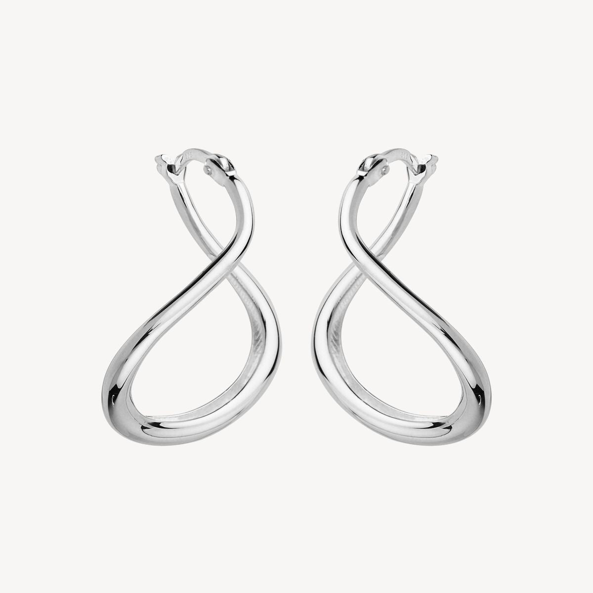 23mm Wave Hoop Silver Earring 1