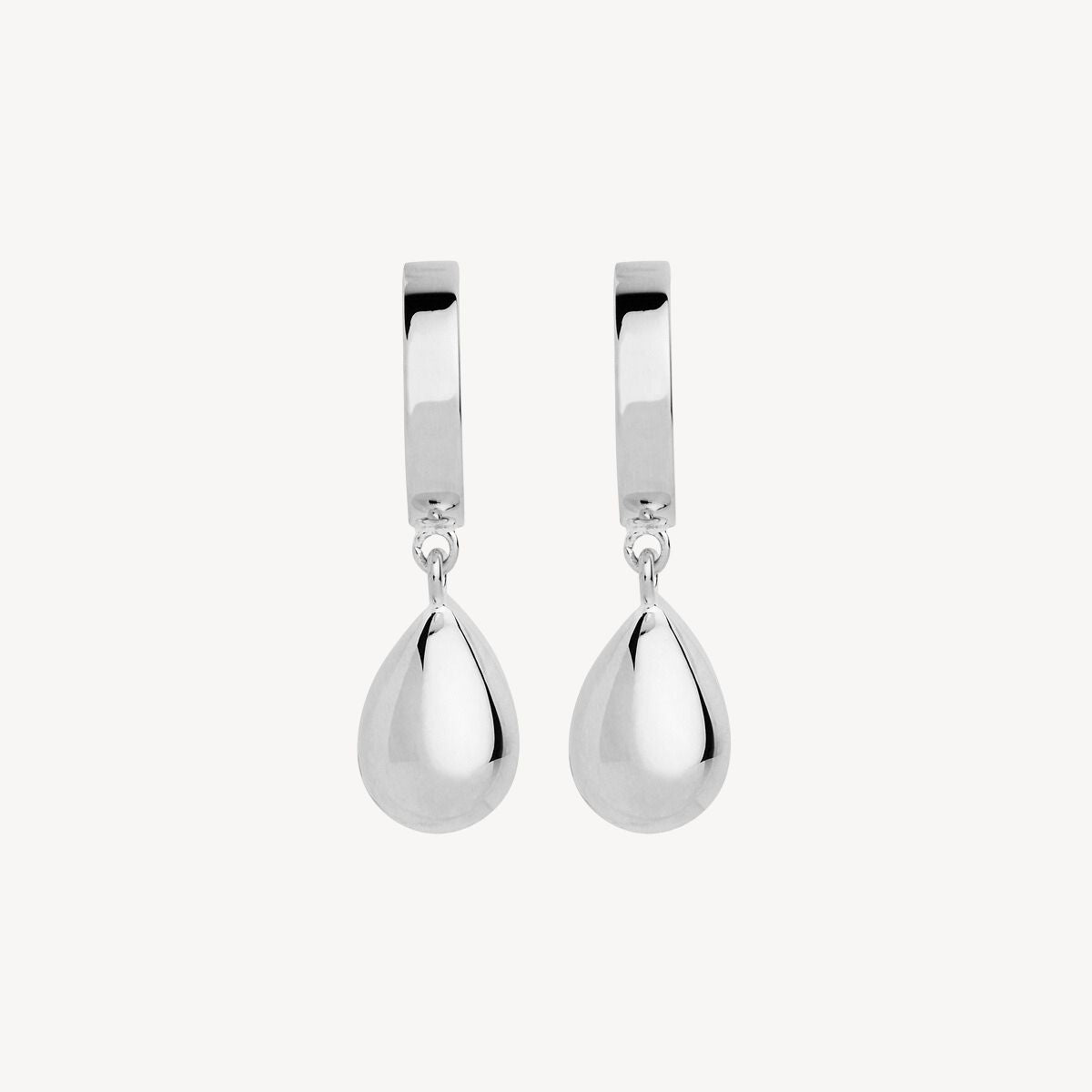 Misty Puffed Water-Inspired Droplet Charms Silver Earrings 1