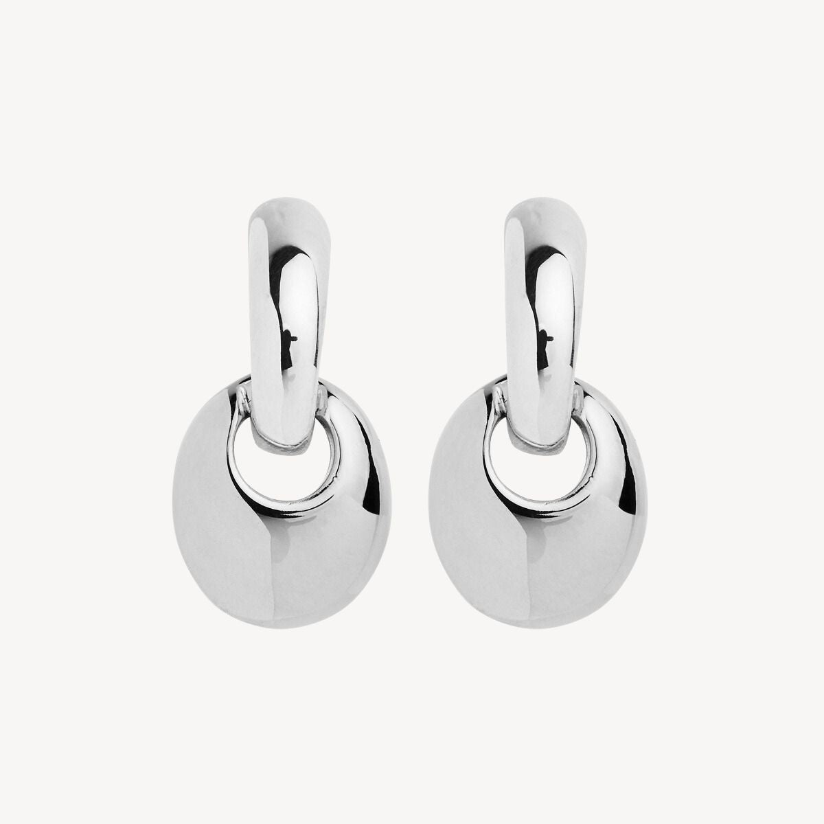 8mm Pebble Drop Two Tone Silver Earring 5