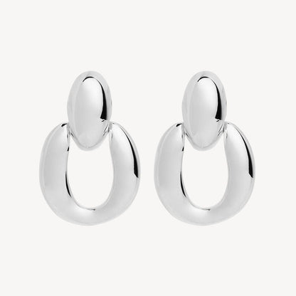 13mm Oval Silver Earring 1